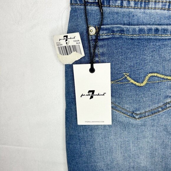 7 FOR ALL MANKIND Girls Sz 8 Jean Denim Skirt NWT Adjustable Button Up - Picture 8 of 8